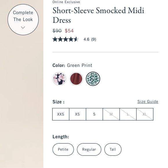 Abercrombie & Fitch Women’s Green Floral Print Short-Sleeve Smocked Midi Dress - Picture 9 of 10